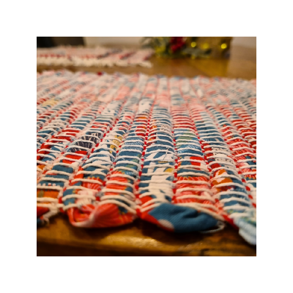 Handwoven Christmas fabric placemats Australian flora and fauna