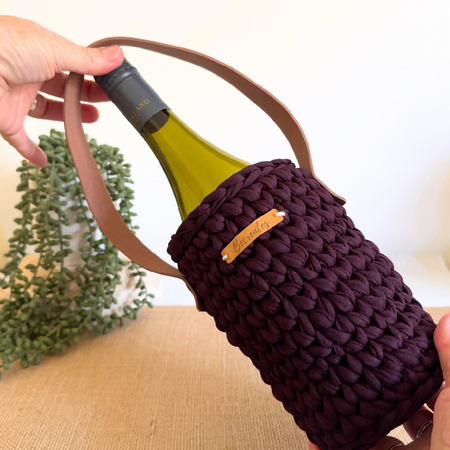 Wine Champagne Tote | Entertainers Gift | Handmade | Purple
