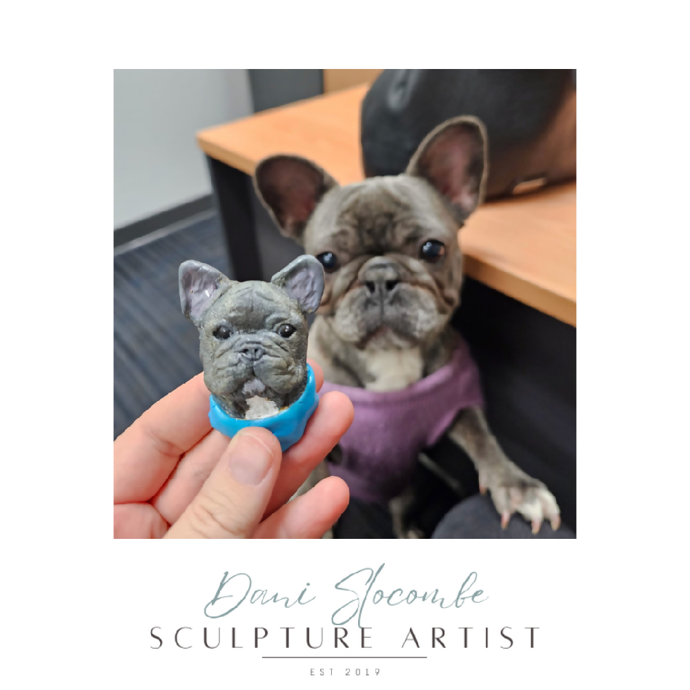 Custom Painted French Bulldog / Boston Terrier Sculpture