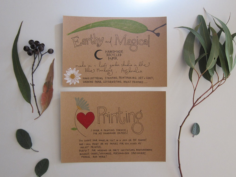 Green tea handmade recycled paper swing tags