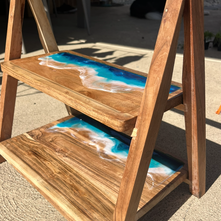 2 tier serve board | Ocean resin waves | Serving board | home decor | Dining table decor | Xmas gift | charcuterie board