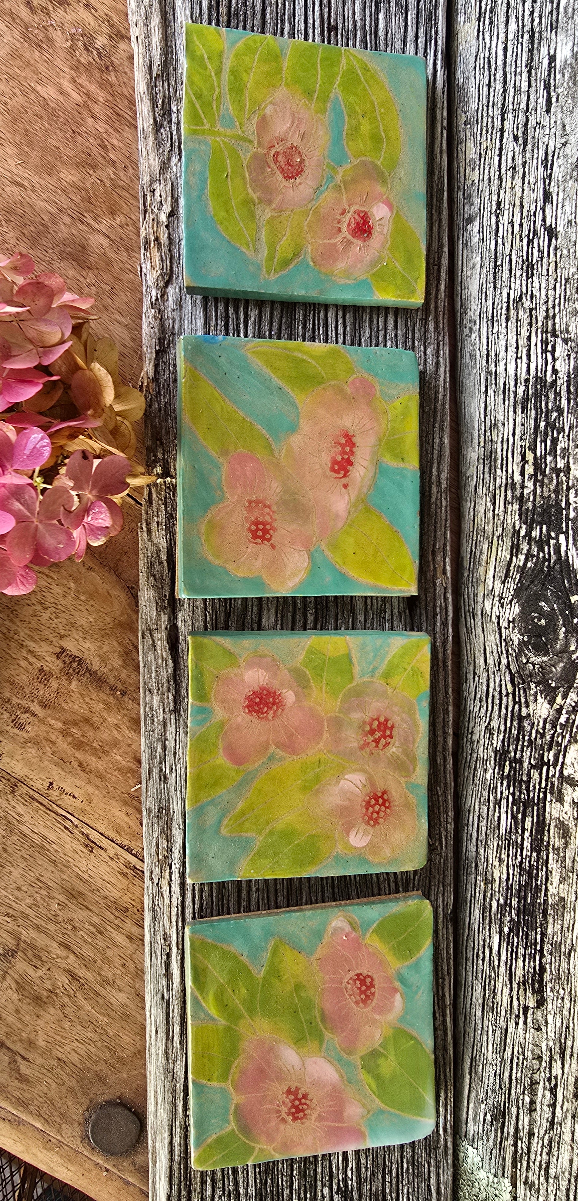 Pretty painted coasters