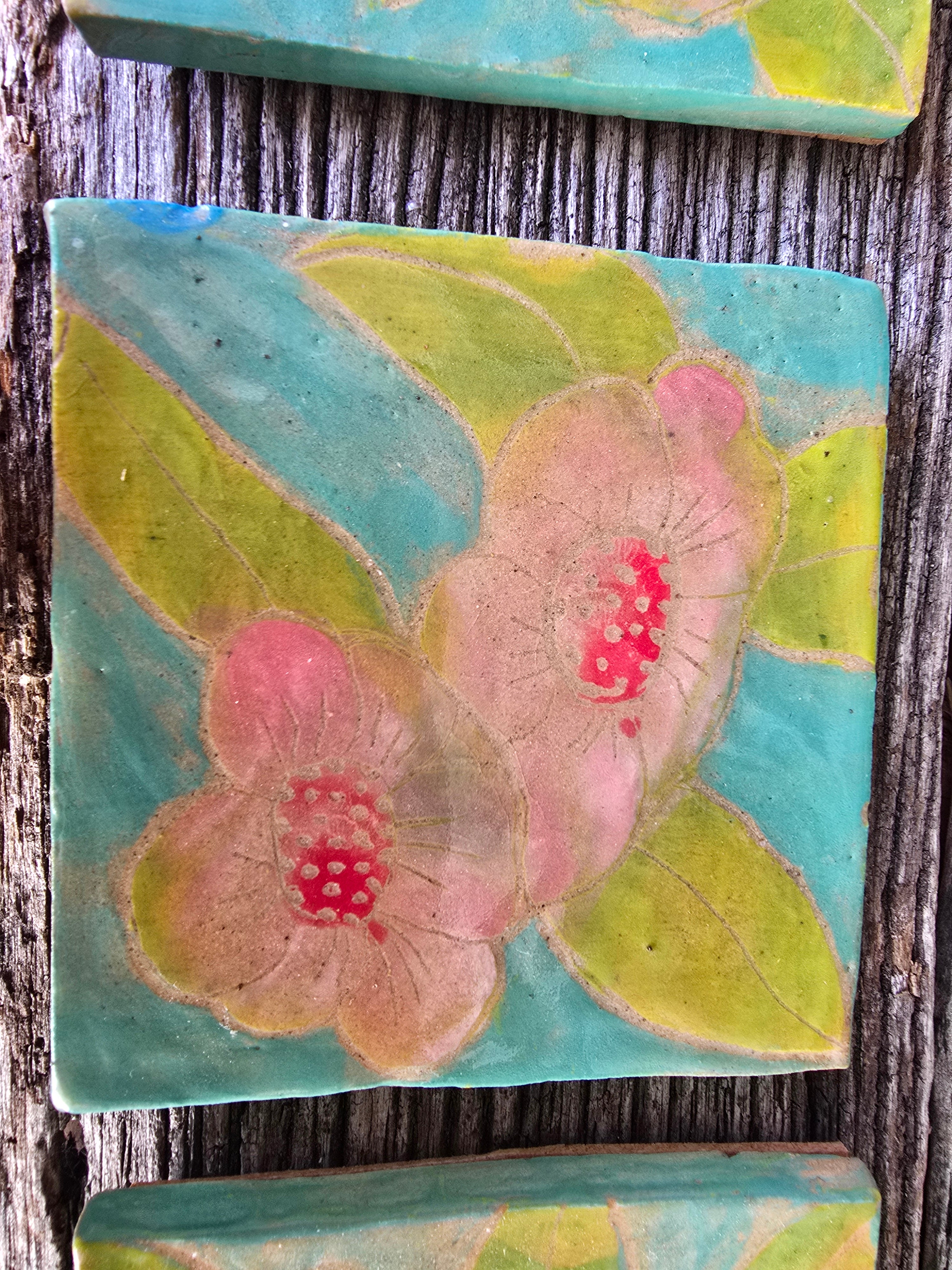 Pretty painted coasters