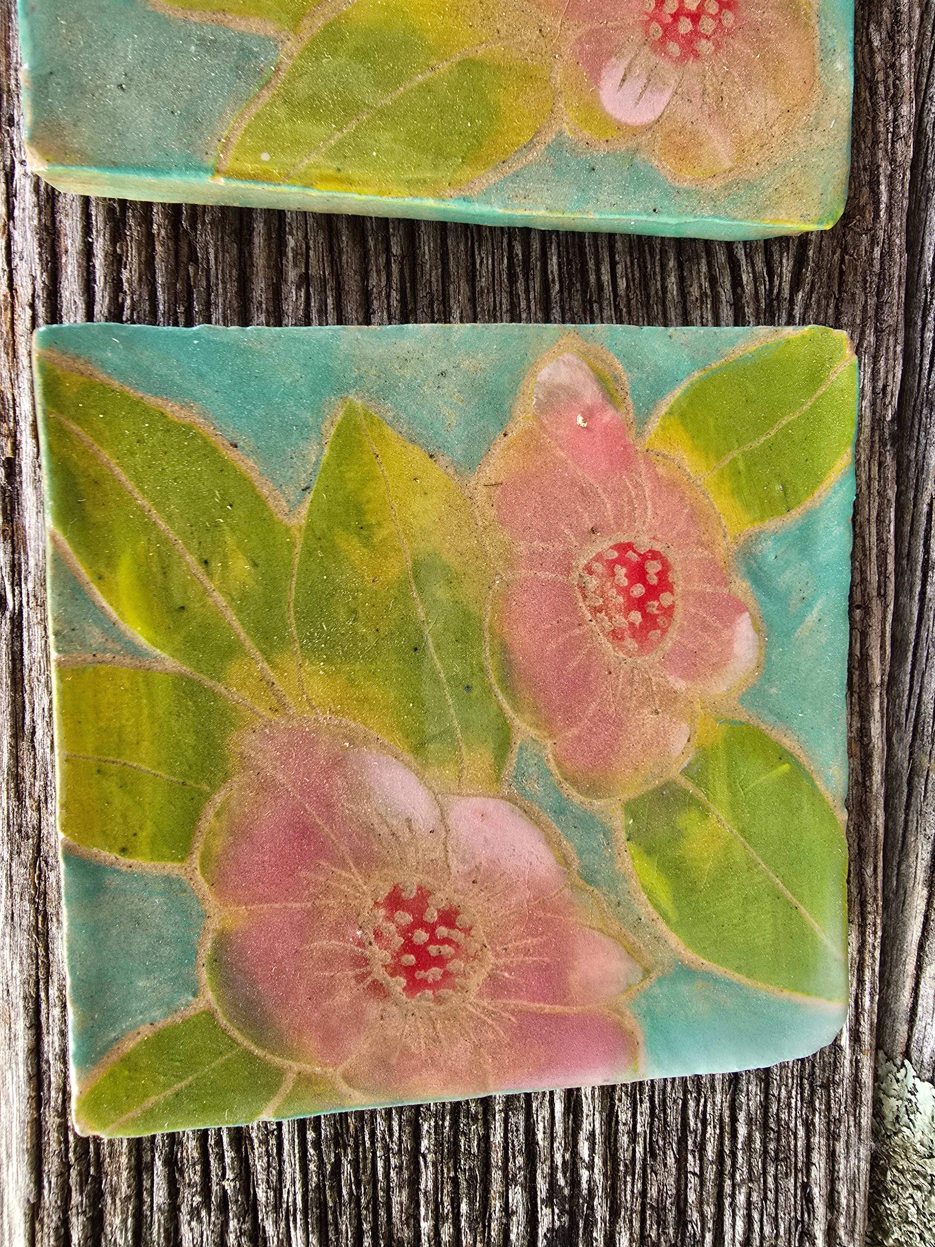 Pretty painted coasters