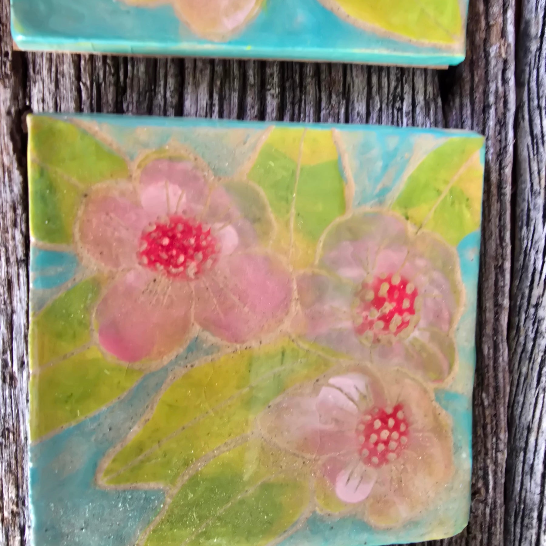 Pretty painted coasters