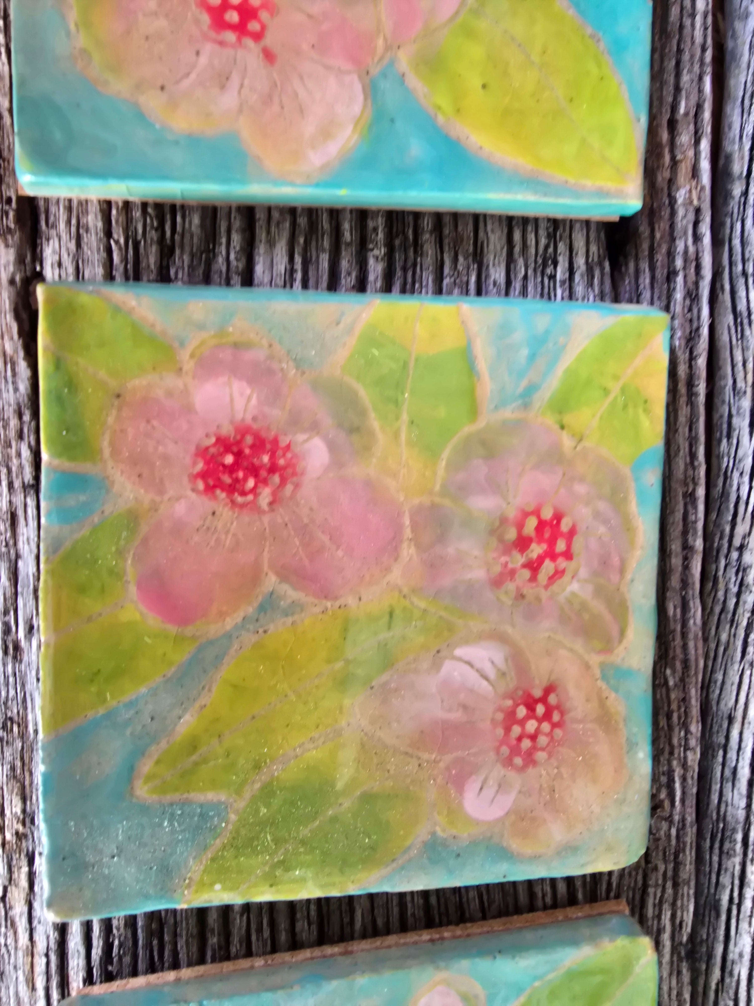 Pretty painted coasters