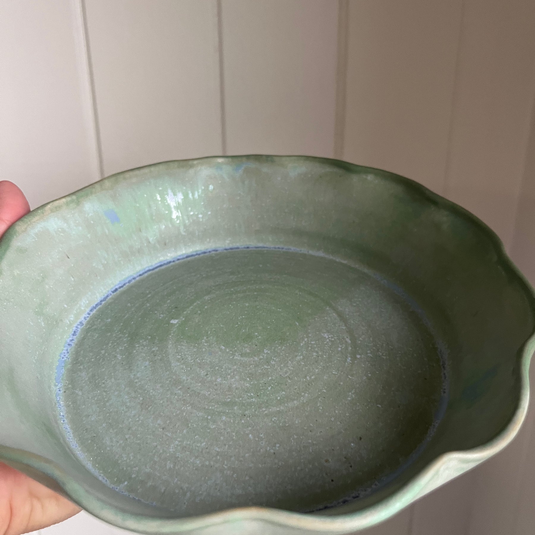 Small Ceramic Pie Dish - Green