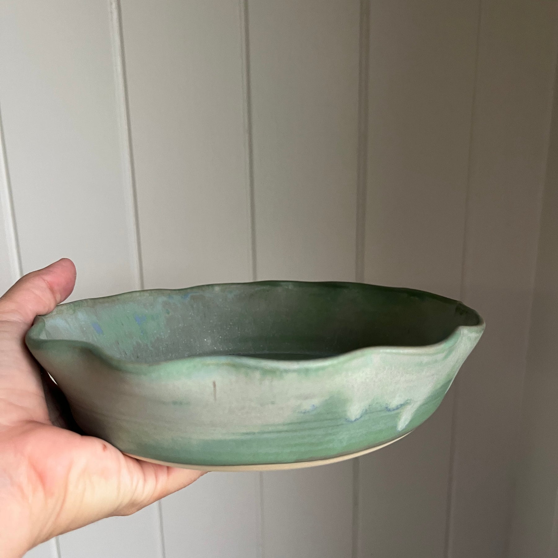 Small Ceramic Pie Dish - Green