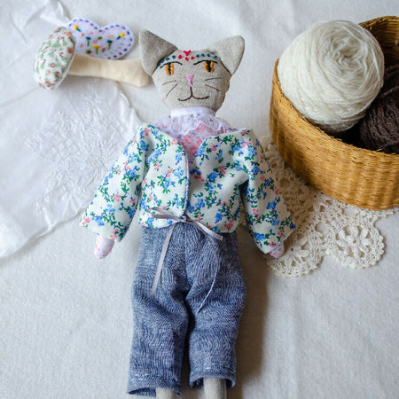 Furr-ever friend - Cindi, Colourful Cat Artist, One-of-a-Kind Soft Toy for Bright Spirits