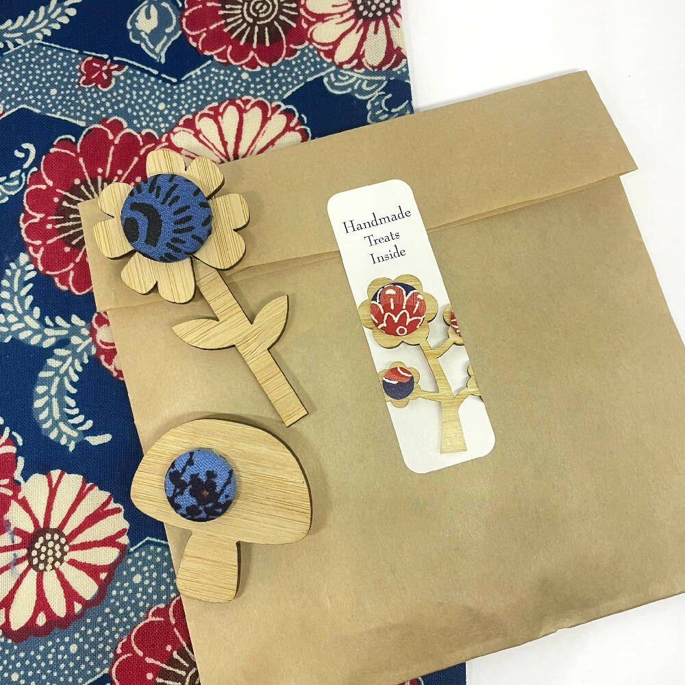 Double Sided Bamboo and Kimono Drops - Blue Waves