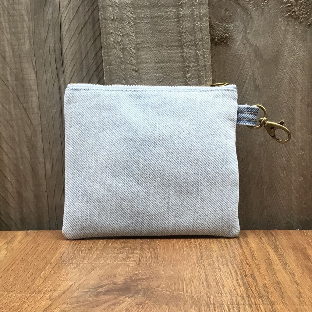 Upcycled Denim Front Pocket Purse - Clip On