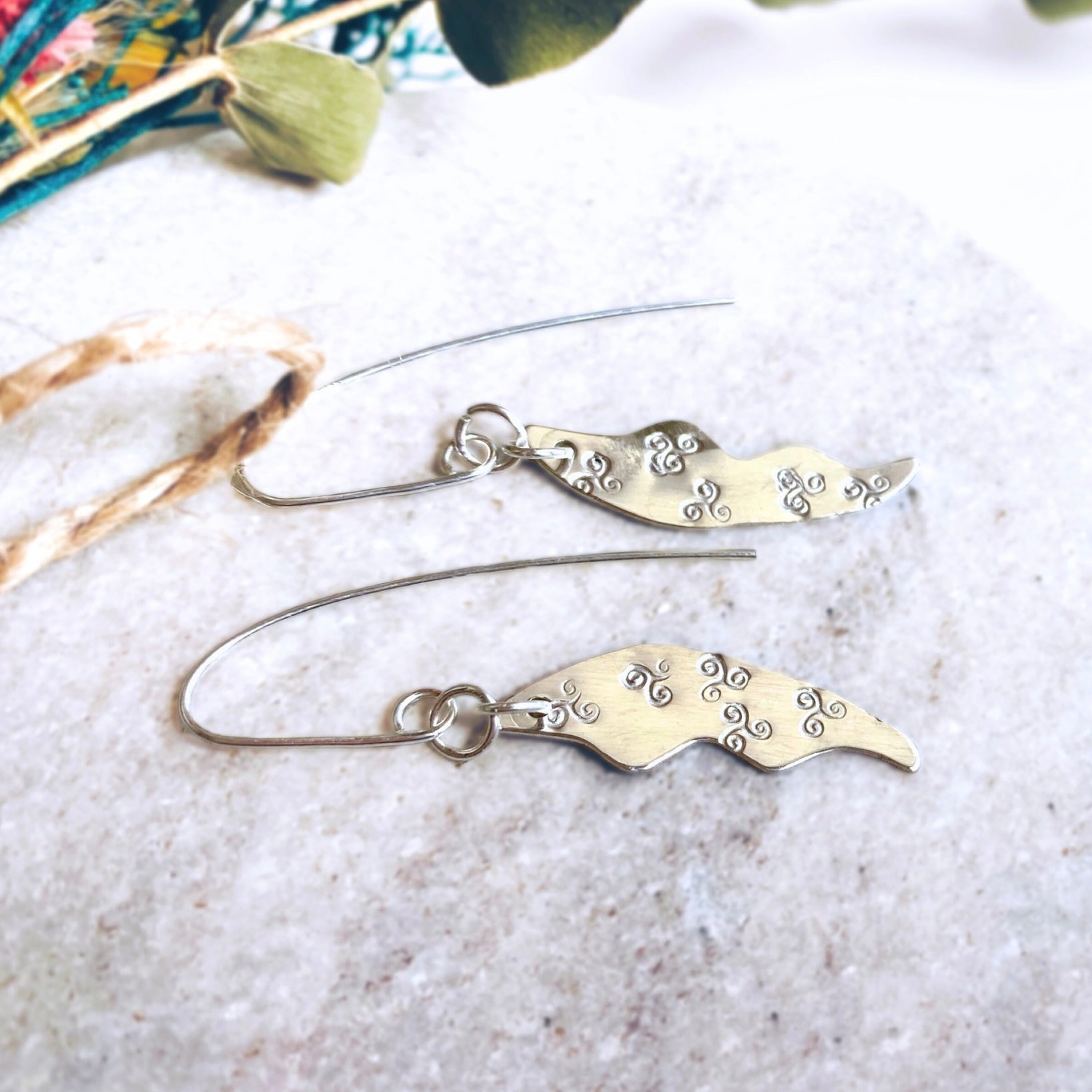 Faerie angel wings dangle earrings | Sterling silver | Mythical-inspired jewellery