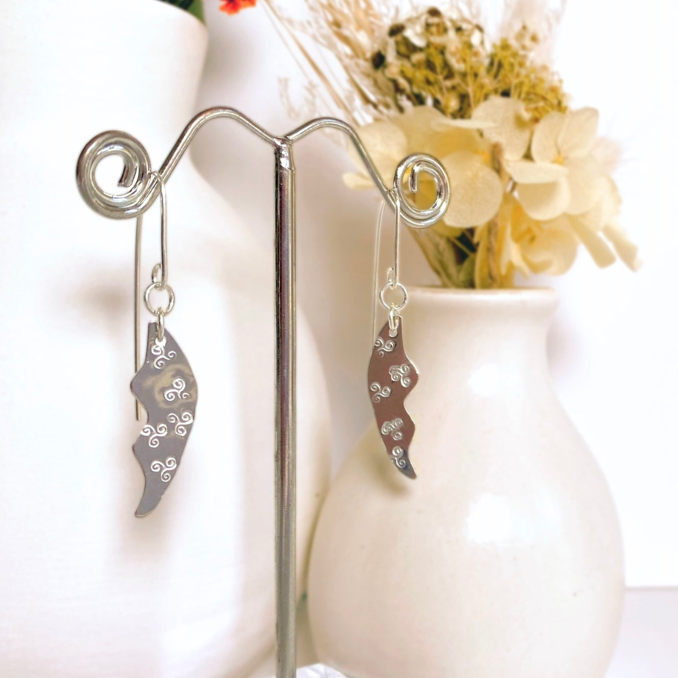 Faerie angel wings dangle earrings | Sterling silver | Mythical-inspired jewellery