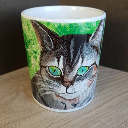 Art Print Green Eyes Cat Mug