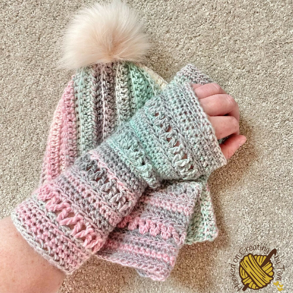 Beanie & Gloves Set - Pastel Mint