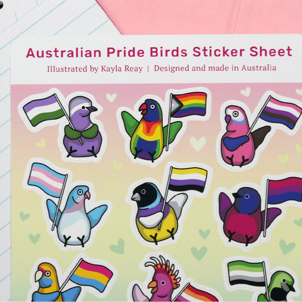 Australian Pride Birds Sticker Sheet