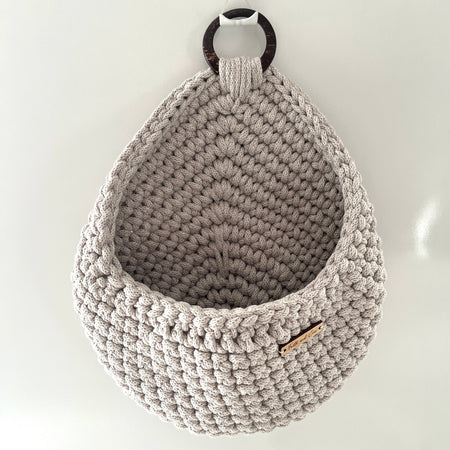 Crochet Hanging Basket - colour Linen