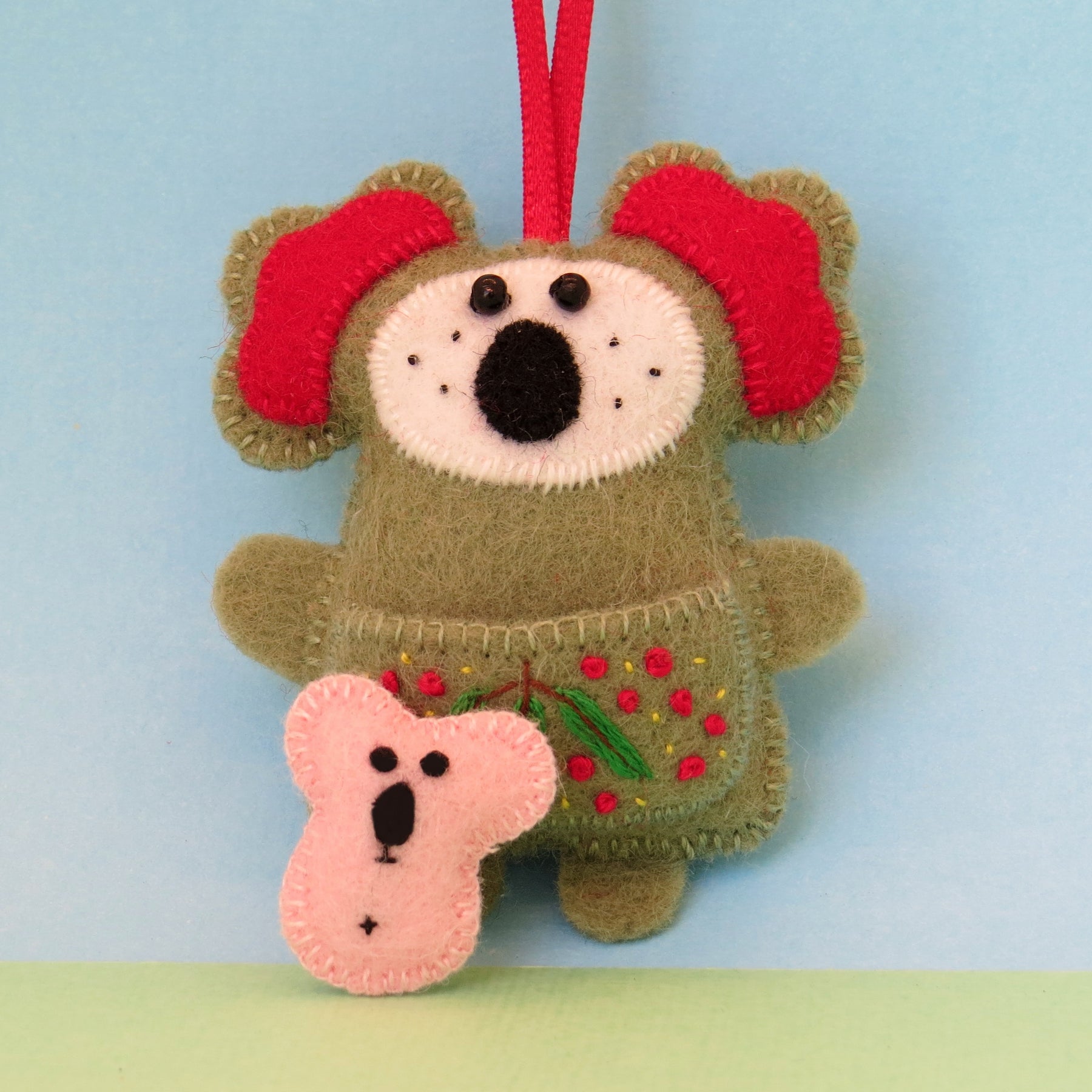 Koala & Joey Wool Felt Ornament - Australian Animal