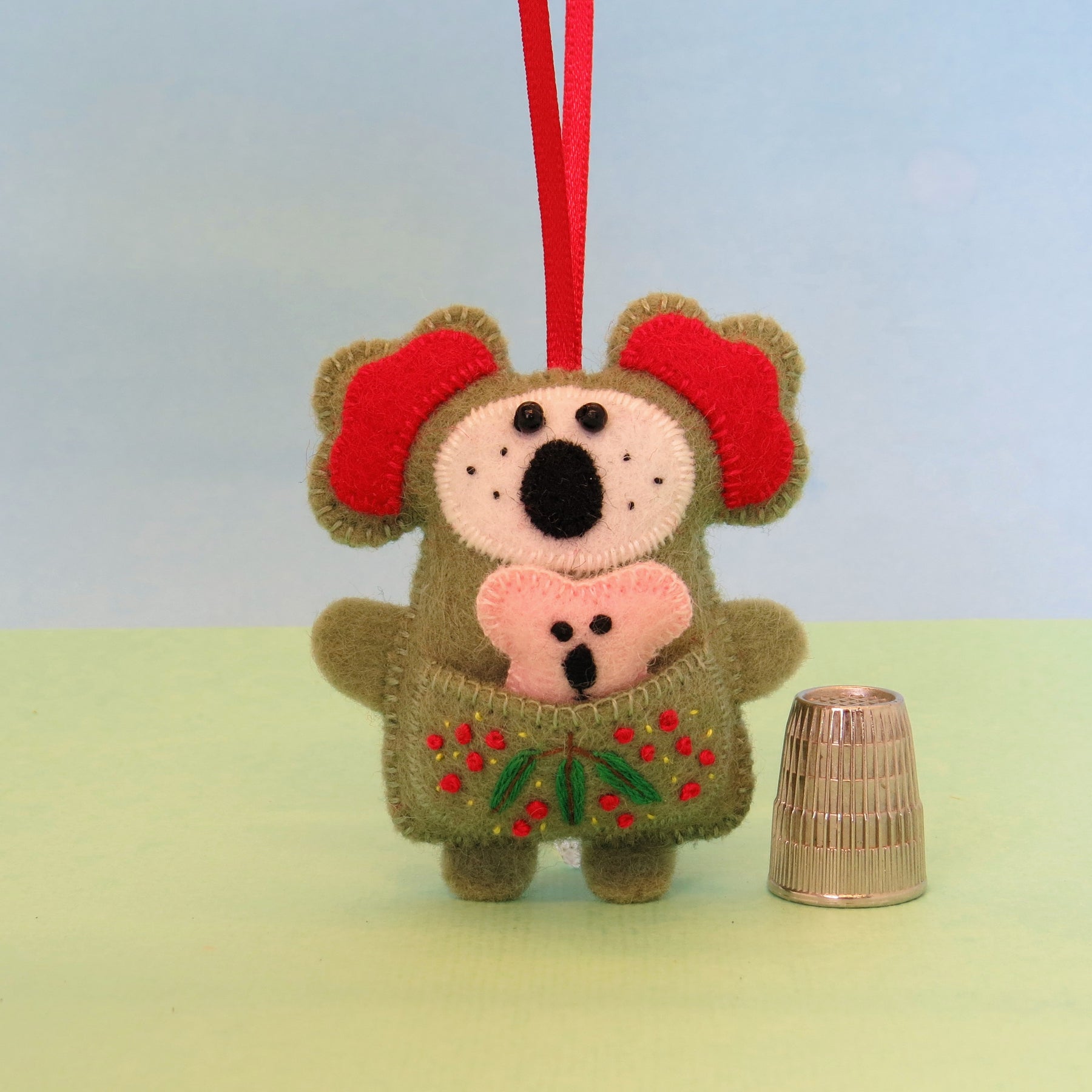 Koala & Joey Wool Felt Ornament - Australian Animal
