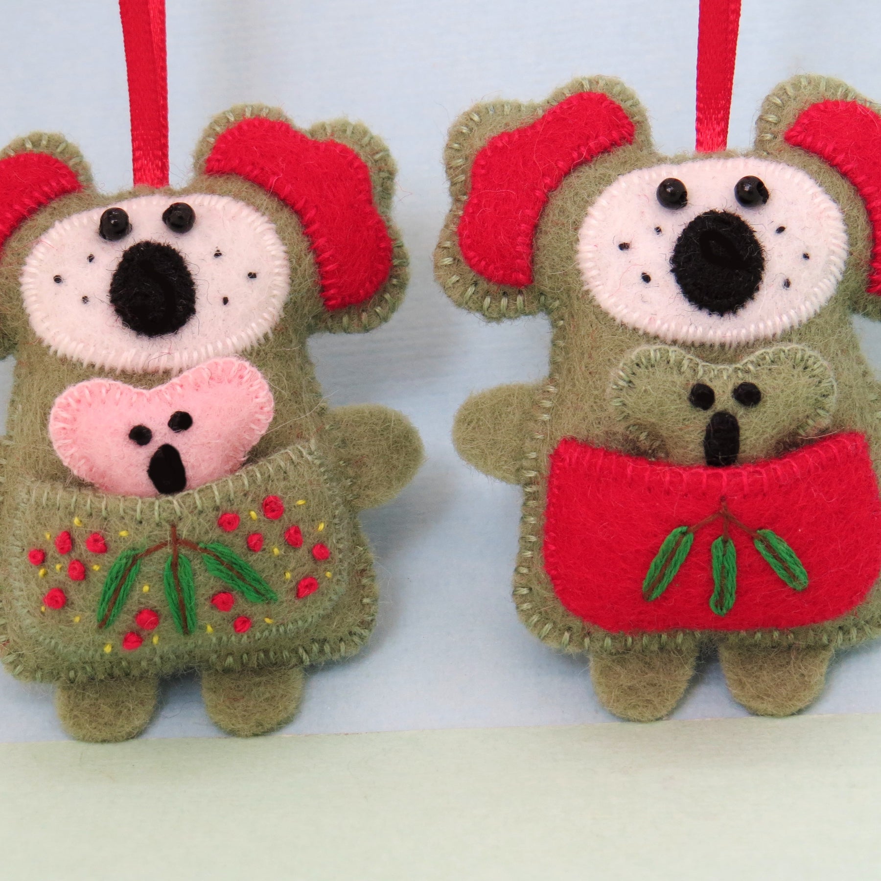 Koala & Joey Wool Felt Ornament - Australian Animal