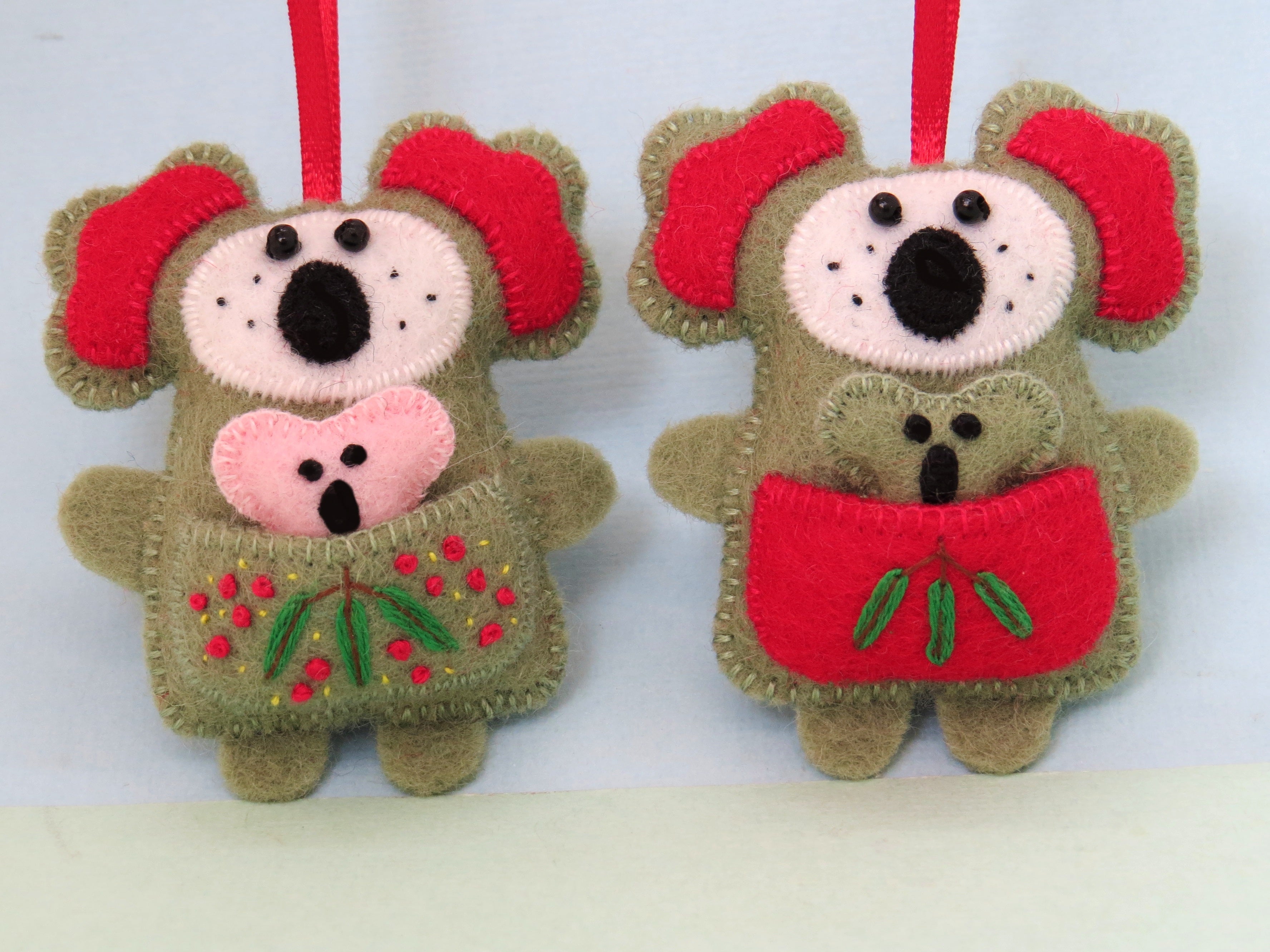 Koala & Joey Wool Felt Ornament - Australian Animal