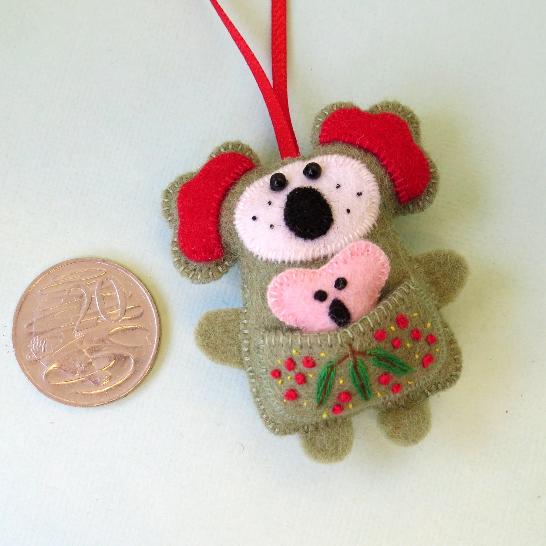 Koala & Joey Wool Felt Ornament - Australian Animal