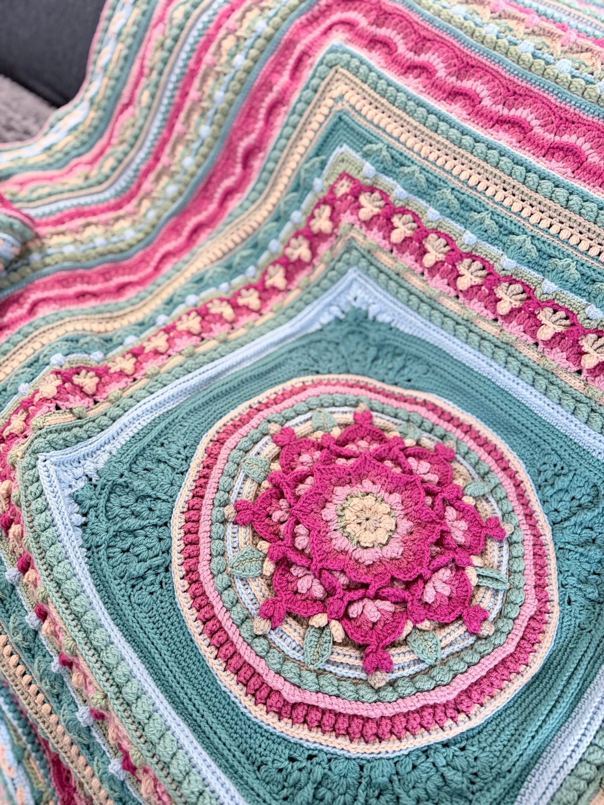 #072- Large Crocheted Blanket