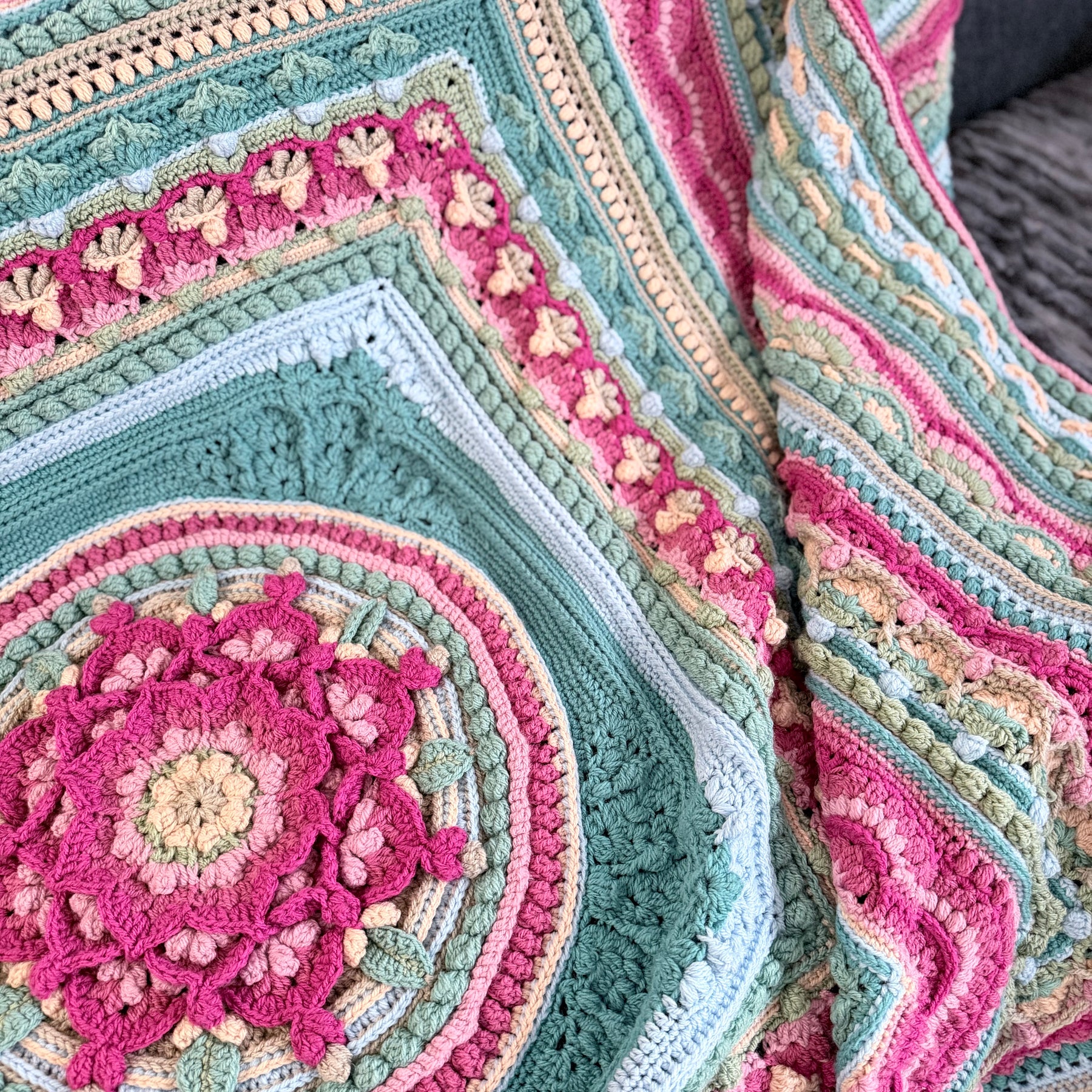 #072- Large Crocheted Blanket