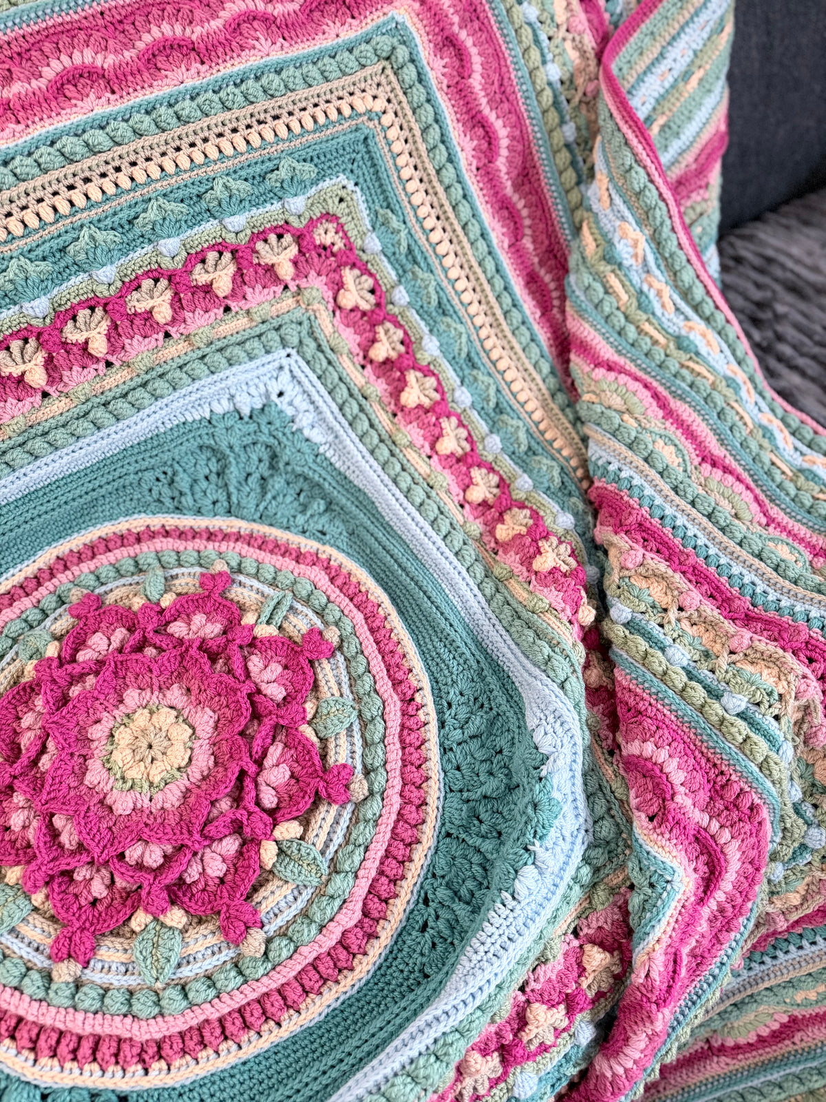 #072- Large Crocheted Blanket