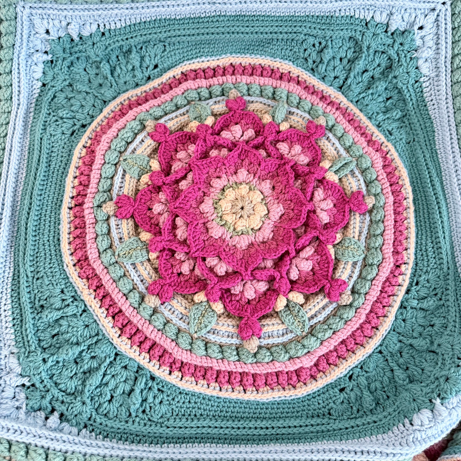 #072- Large Crocheted Blanket