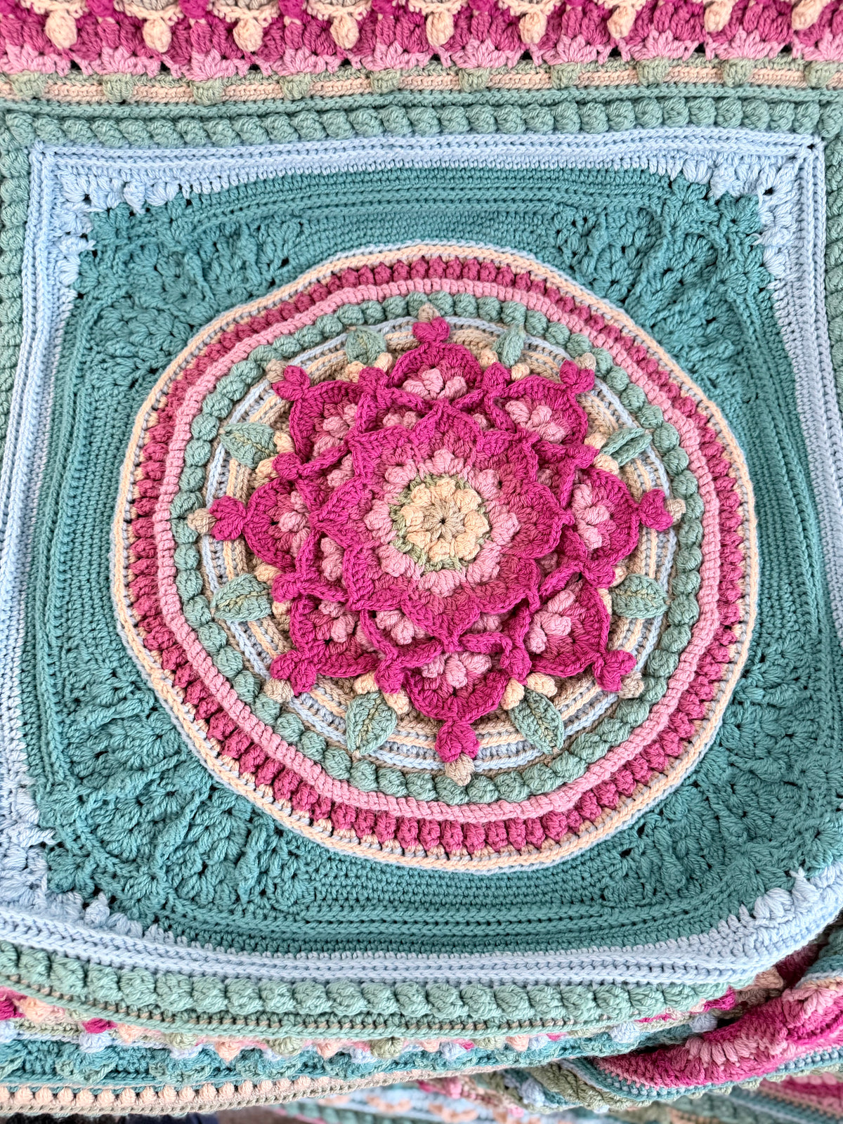 #072- Large Crocheted Blanket