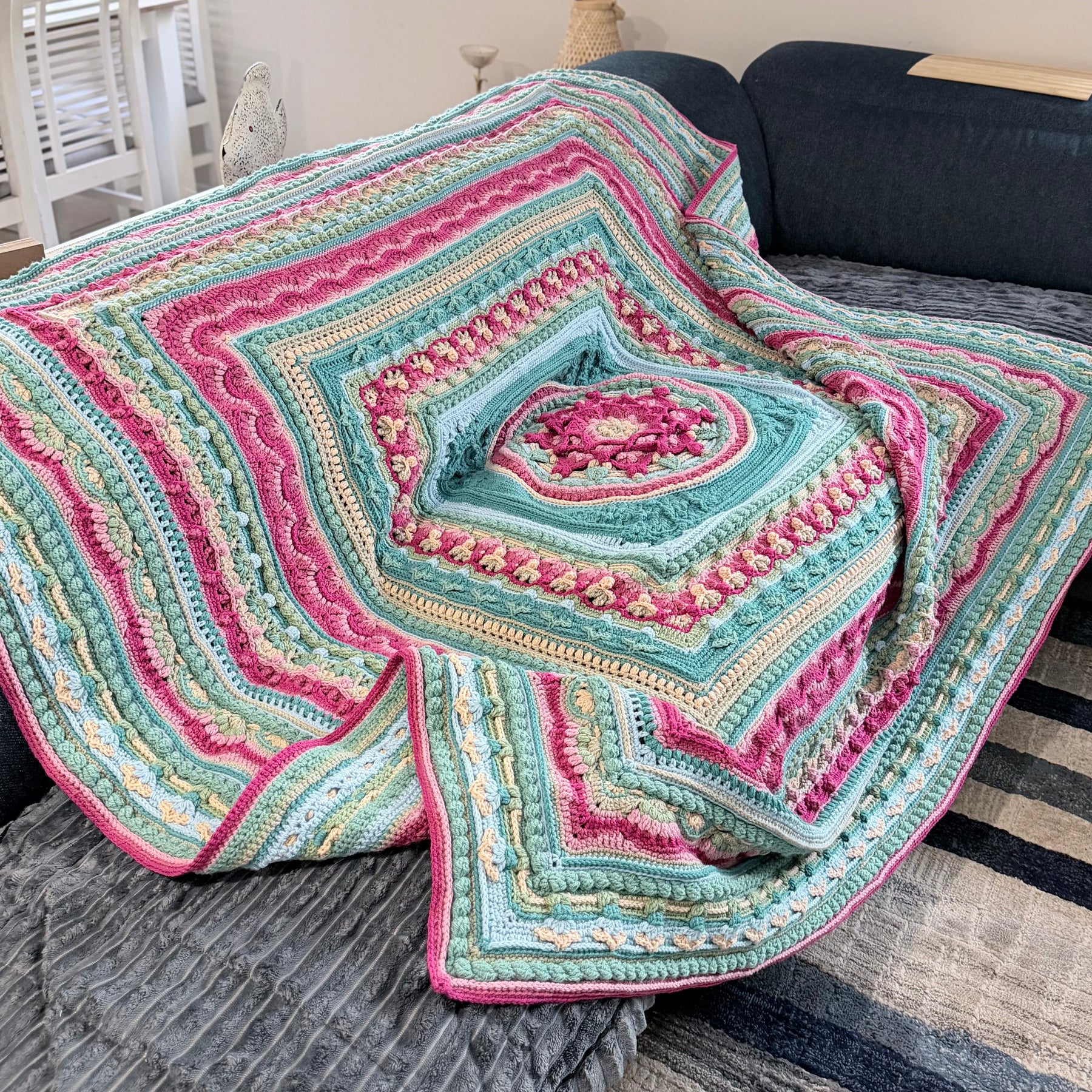 #072- Large Crocheted Blanket