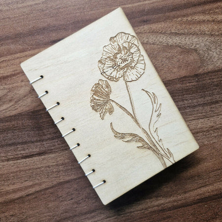 POPPIES: Wood Covered Watercolour Art Journal | Stunning Notebooks