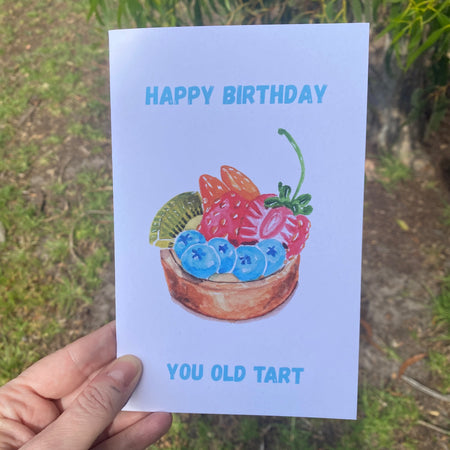 Happy Birthday Old Tart Blank Greeting Card