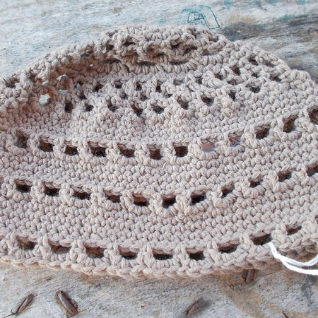 crocheted cloche made from pure wool