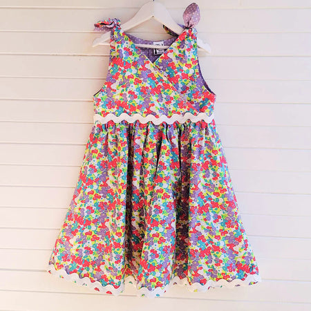 Handmade Floral Tie Shoulder Dress | Size 8