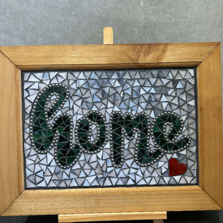 Stained Glass Framed Mosaic 'HOME'