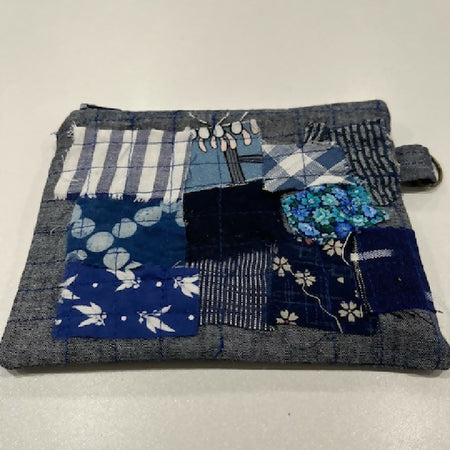 gorgeous denim scrappy patch coin purse