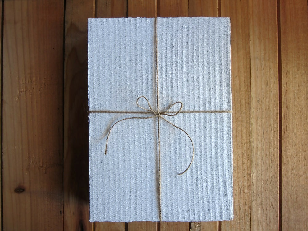 White Handmade Recycled Paper Sheets / Printable Stationery