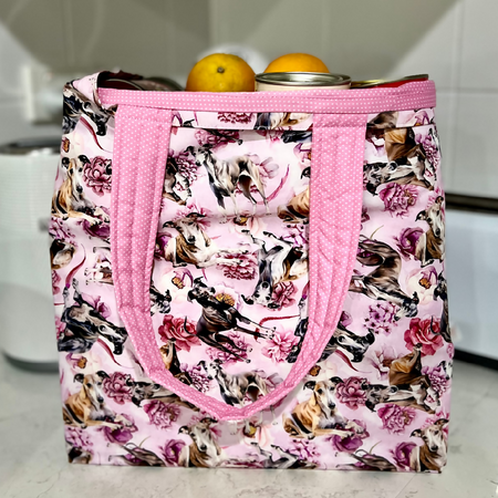 Grocery Tote ... Greyhound ... lined with storage pouch