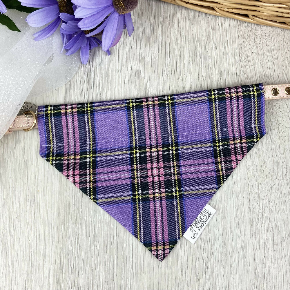 Purple Tartan Pet Bandana