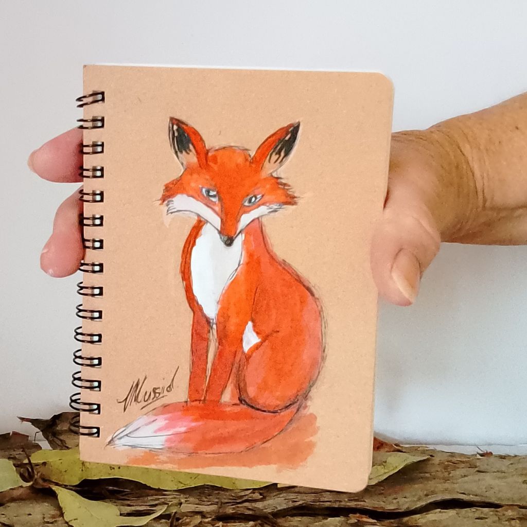 Handpainted Small Fox Notepad - Lined
