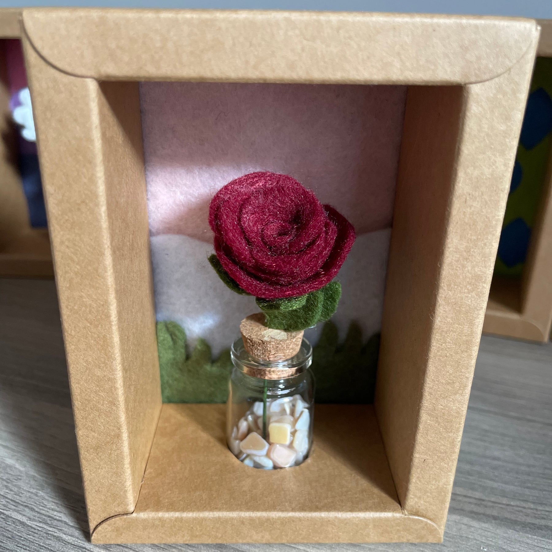 Minature flower in glass jar
