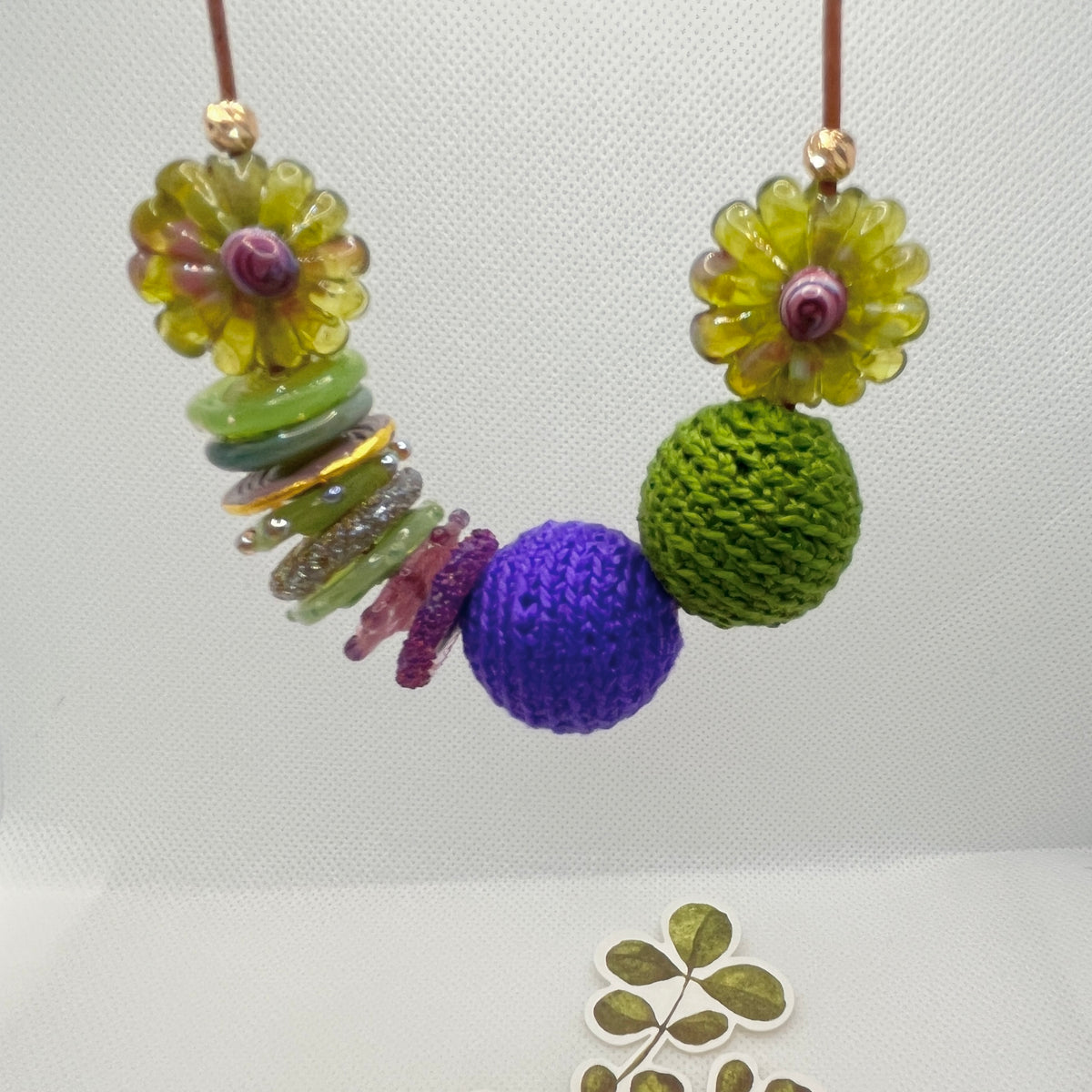 Handmade Adjustable Necklace - Lavender Grove
