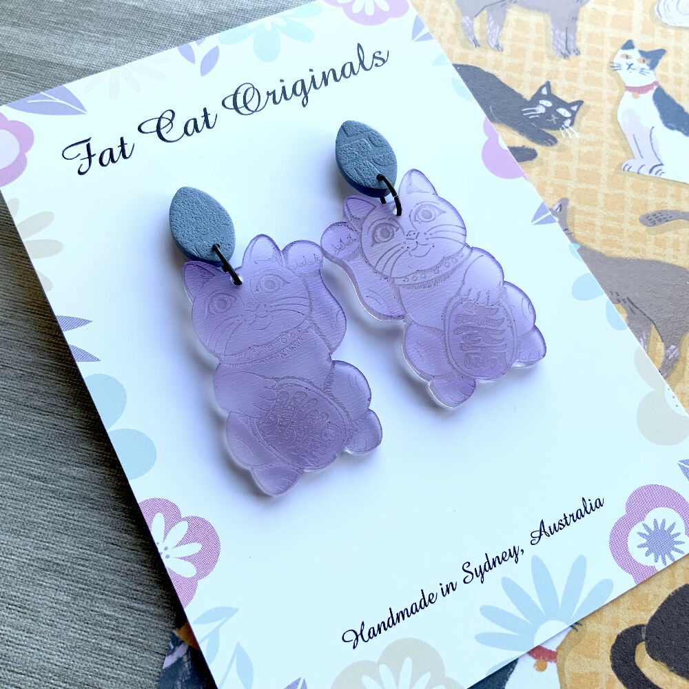 Earrings: Maneki-Neko Earrings