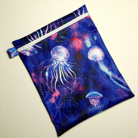 Medium Wet Bag, Blue with jellyfish