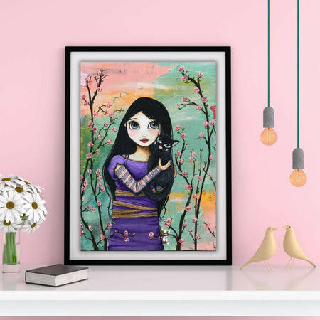 IZZY AND THE CAT - art print