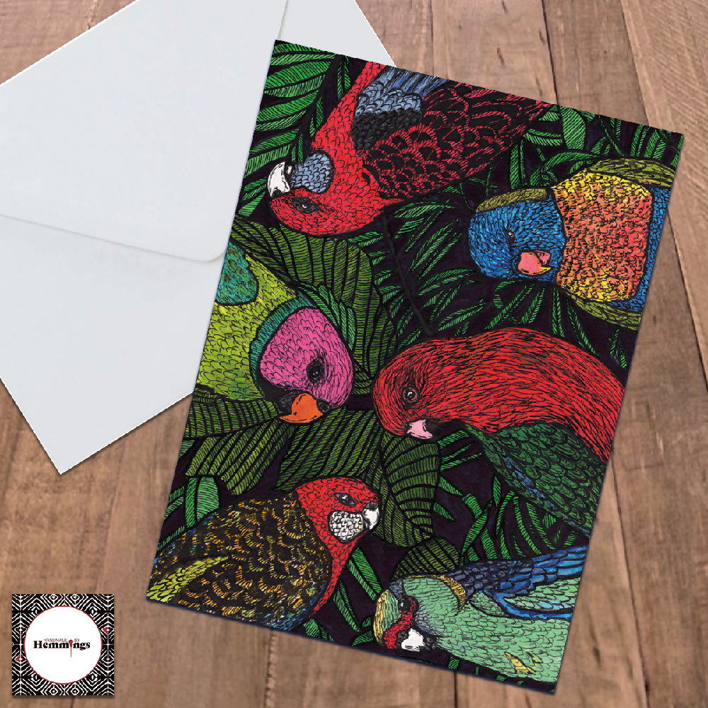 Bundle 5 Australian Bird Collage Greeting Cards with Envelopes