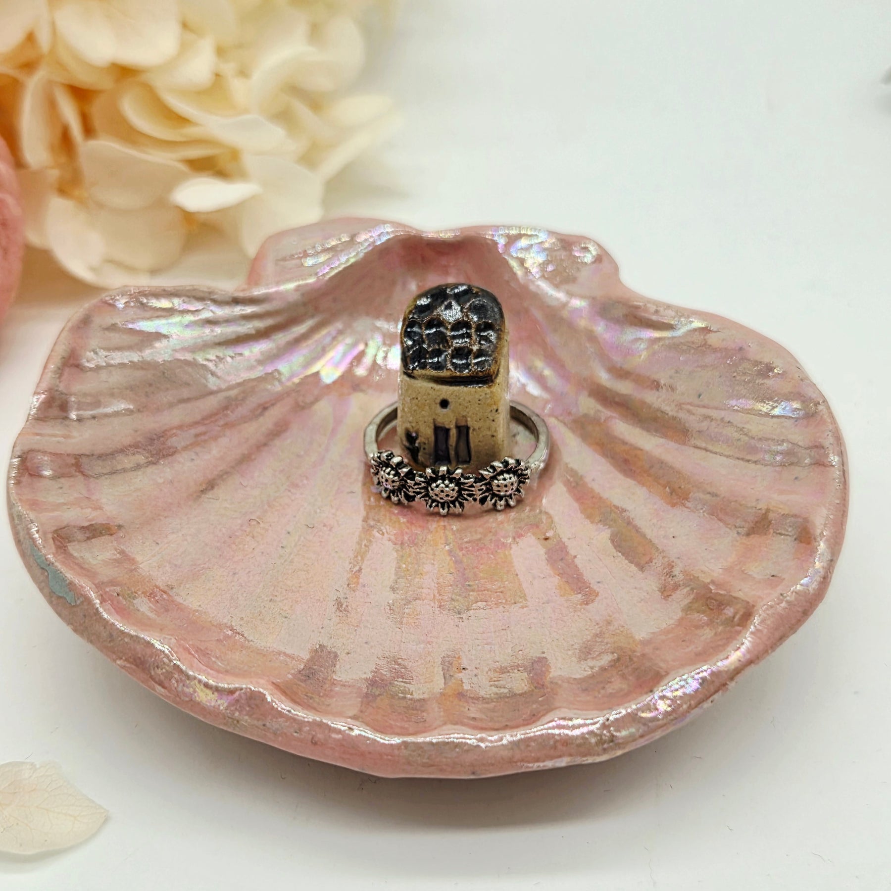Irridescent Seashell Ring Dish - Brown Roof House