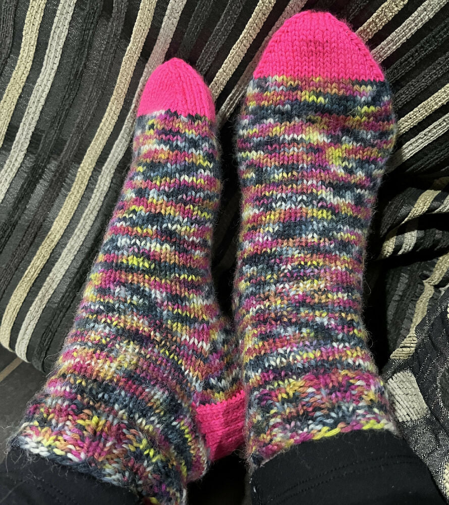 Hand knit socks ready to ship